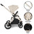 My Babiie MB450 LUXE 3-in-1 Travel System + Rotating Car Seat, Toddler Seat & Base - Feather
