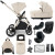 My Babiie MB450 LUXE 3-in-1 Travel System + Rotating Car Seat, Toddler Seat & Base - Feather