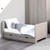 Ickle Bubba Pembrey Cot Bed, Under Drawer and All Seasons Premium Pocket Sprung Mattress - Ash Grey