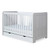 Ickle Bubba Pembrey Cot Bed, Under Drawer and All Seasons Premium Pocket Sprung Mattress - Ash Grey & White
