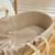 Little Green Sheep Organic Knitted Moses Basket, Mattress & Static Stand - Truffle/Natural