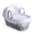 Clair de Lune Dimple Moses Basket + Rocking Stand - Grey Wicker/White (Outlet)