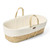 Little Green Sheep Muslin Moses Basket, Mattress & Rocking Stand - Ecru/Walnut