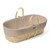 Little Green Sheep Muslin Moses Basket & Mattress - Truffle