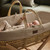 Little Green Sheep Muslin Moses Basket, Mattress & Static Stand - Truffle/Natural