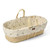 Little Green Sheep Organic Quilted Moses Basket, Mattress & Static Stand - Leaf Print/Natural