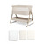 Mamas & Papas Lua 2 Bedside Crib Bundle with Mattress Protector & Fitted Sheets - Sand