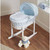 Cuddles Collection Dimple White Wicker Moses Basket - Blue