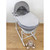 Cuddles Collection Moses Basket - Grey Dimple on White Wicker