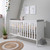 Tutti Bambini Rio Cot Bed with Cot Top Changer & Mattress - White/Dove Grey - lifestyle - cotbed