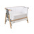 Tutti Bambini CoZee® Bedside Crib - Oak and Silver (open front)