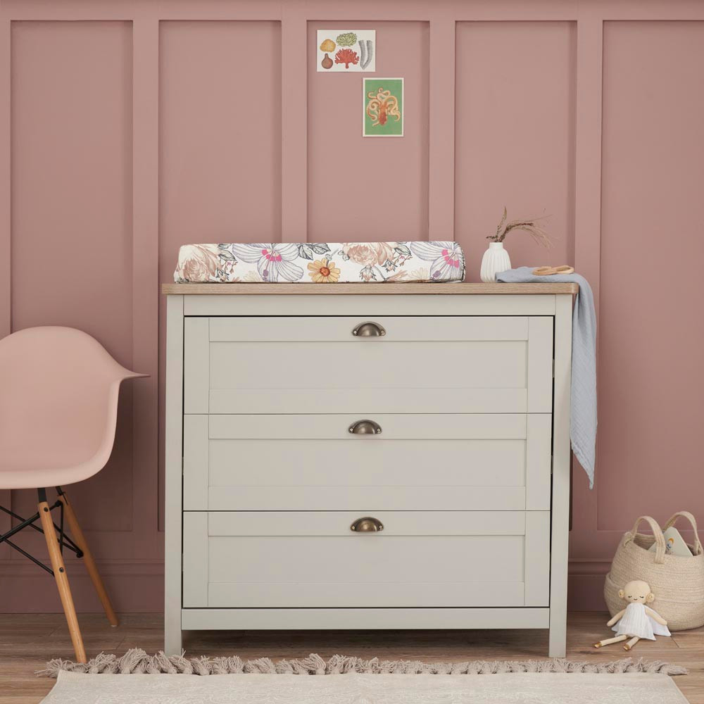 Tutti Bambini Verona Chest Changer - Dove Grey/Oak at Pram World