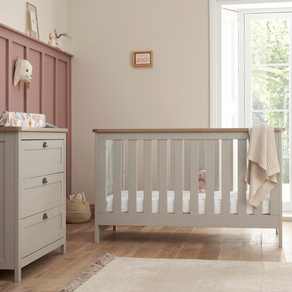 Tutti Bambini Verona 2 Piece Room Set - Dove Grey/Oak at Pram World