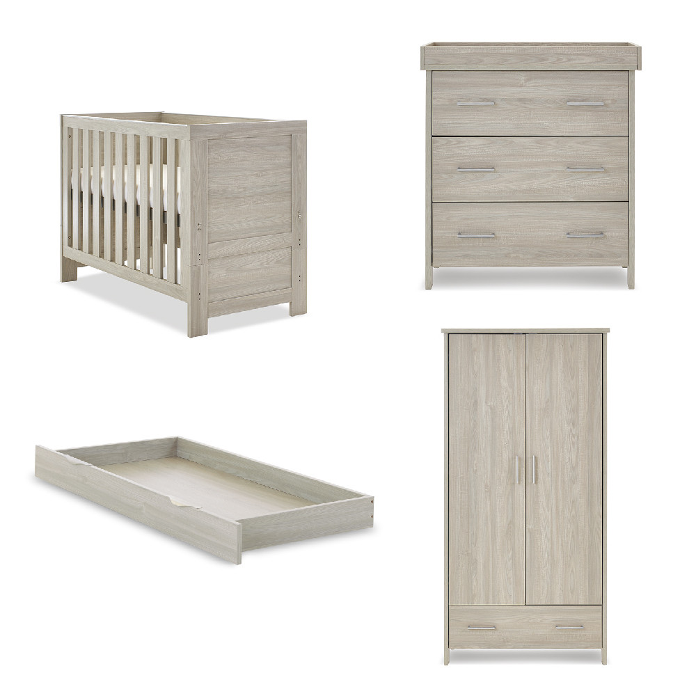 Photos - Kids Furniture Obaby Nika Mini 3 Piece Room Set & Under Drawer - Grey Wash 20OB1014D3UD 