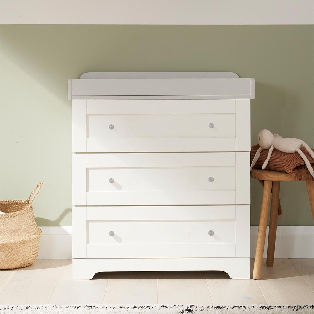 Tutti Bambini Rio Chest Changer - White/Dove Grey at Pram World