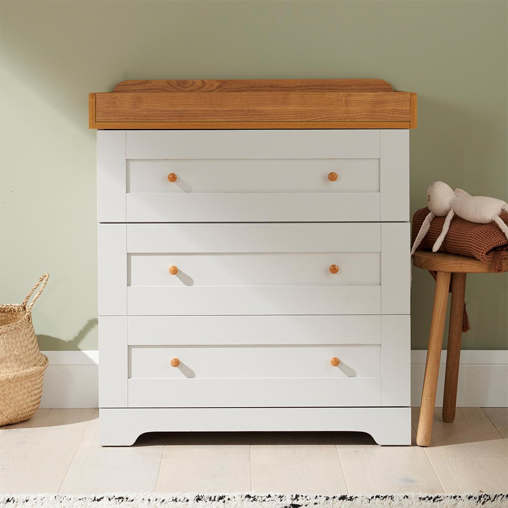 Tutti Bambini Rio Chest Changer - Dove Grey/Oak at Pram World