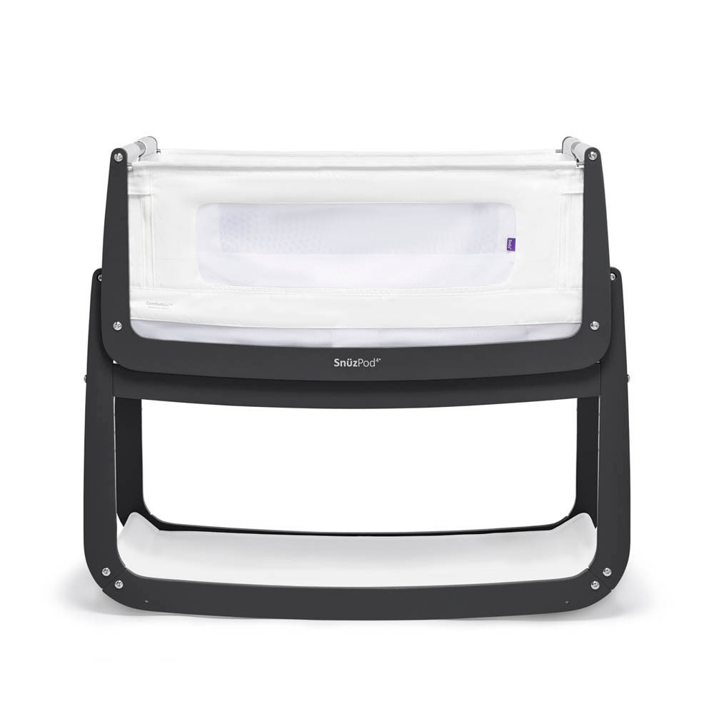 SnuzPod 4 Bedside Crib with Mattress + FREE Sheets - Slate at Pram World