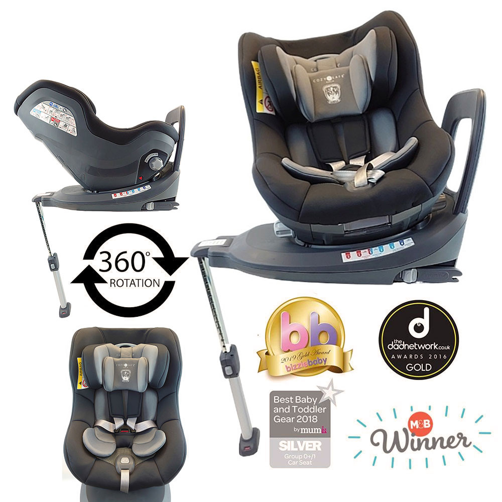 Cozy N Safe Merlin 360 0+/1 Car Seat - Black/Grey (Grey Shell) at Pram World