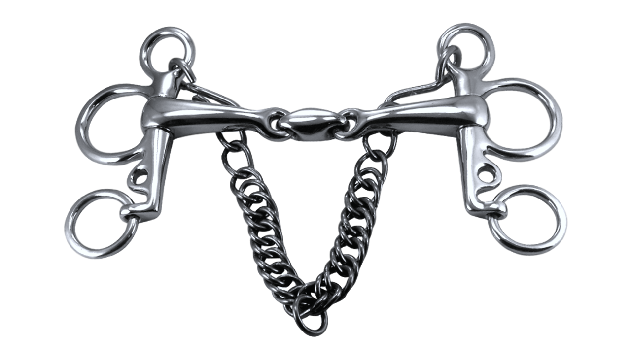 Pelham Snaffle Horse Bit Stainless Steel with KK Style Link 100mm