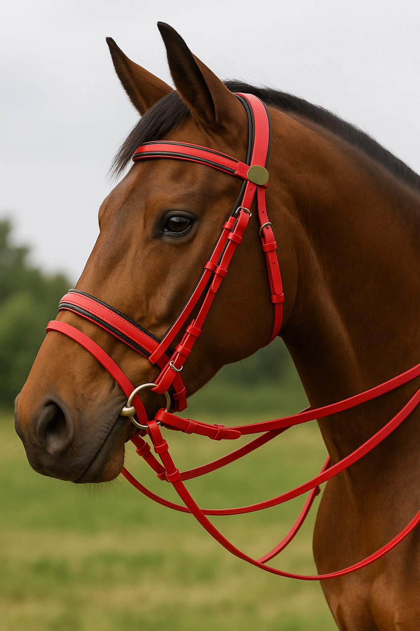 PVC bridle purple, horse bridle PVC, rubber reins bridle, purple horse tack, everyday riding bridle, waterproof horse bridle, durable equestrian bridle, easy clean bridle, horse training bridle, padded noseband bridle.