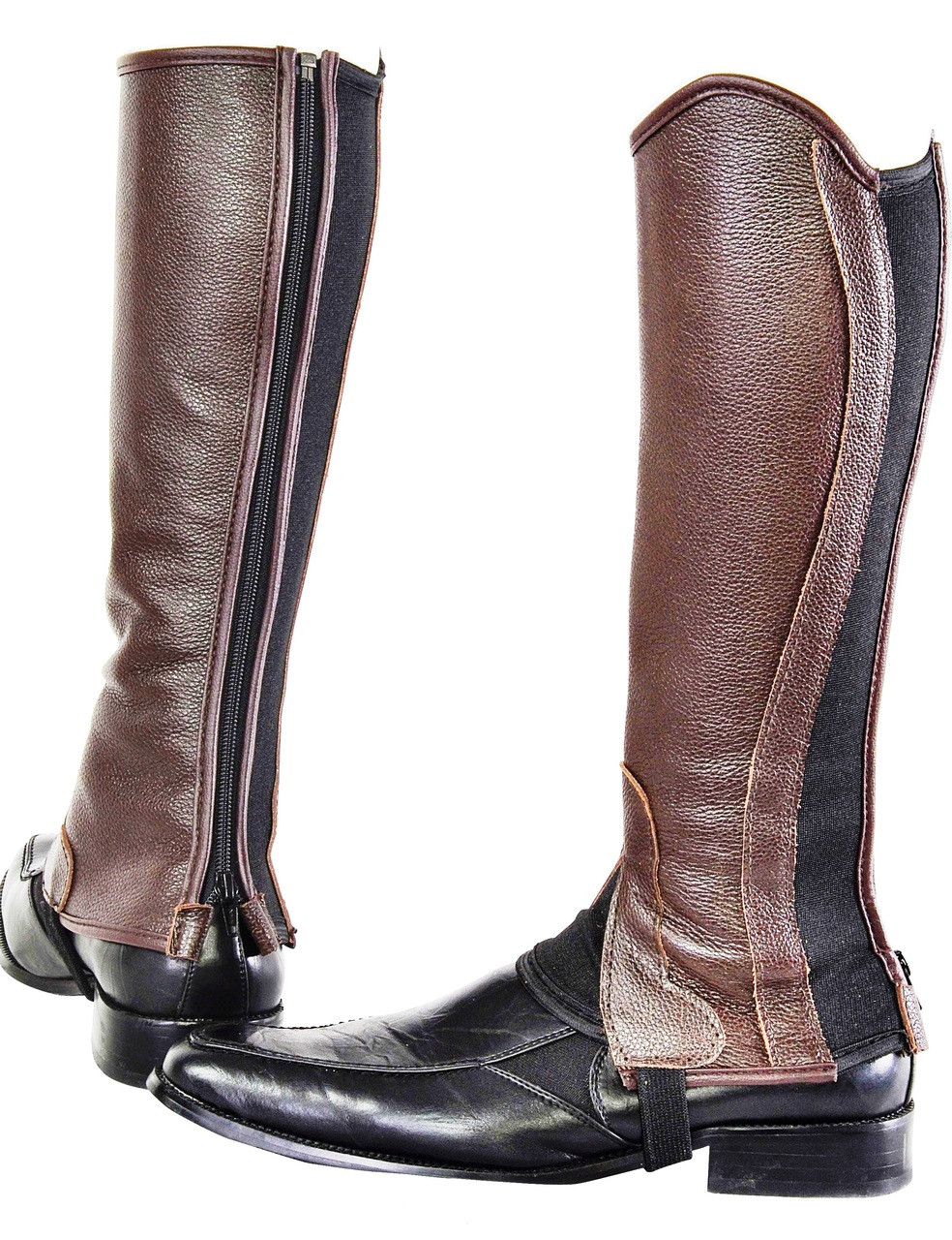 Soft Leather Gaiters with Elastic Gusset