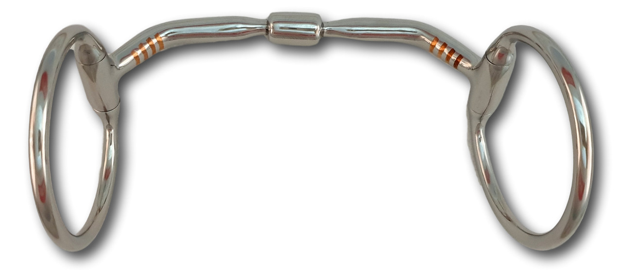 Eggbutt  Curved Mouthpiece Snaffle Horse Bit (Gen-1) Roller Curved Mouth