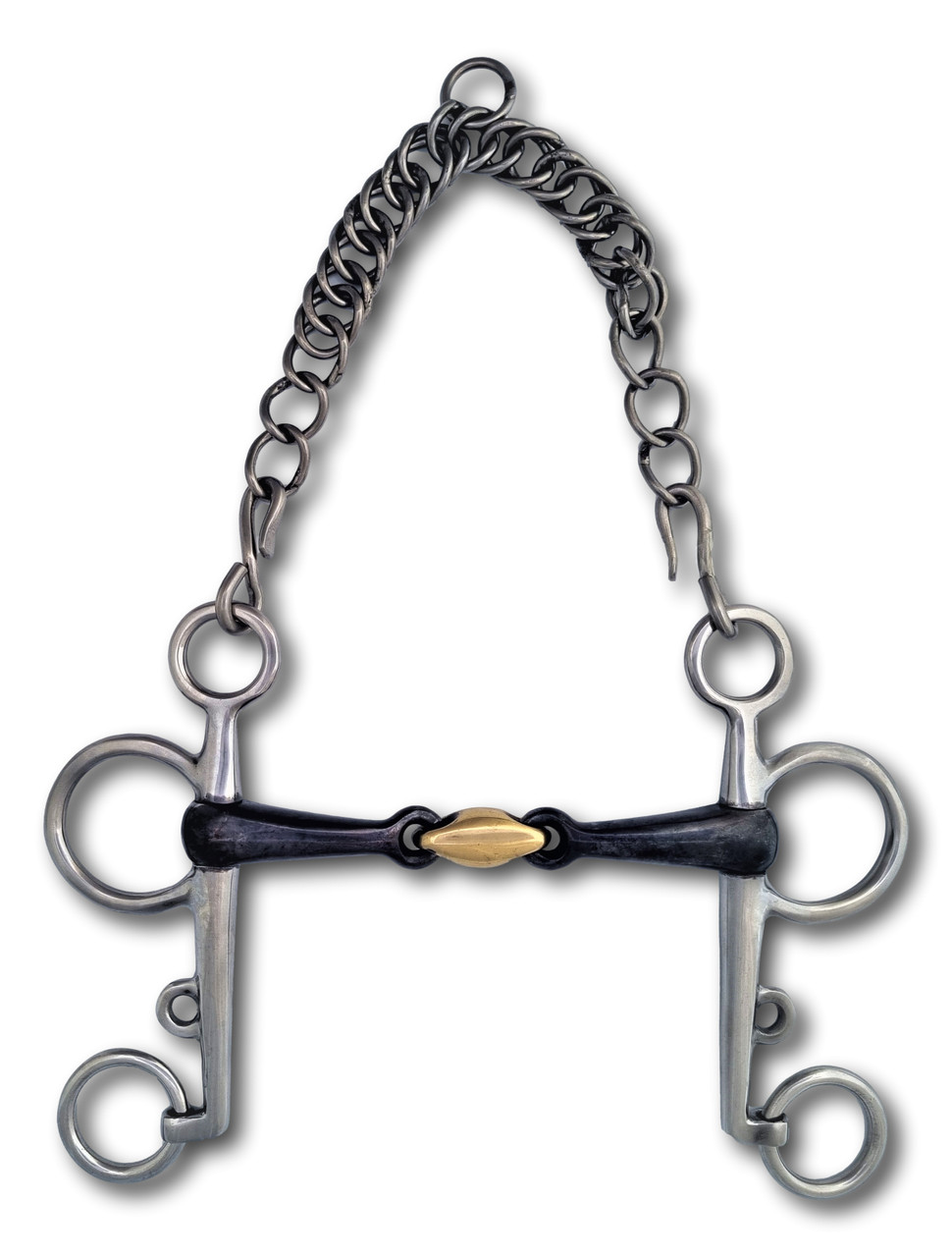 Pelham Snaffle Horse Bit Sweet Iron Mouth With Copper KK Style Link