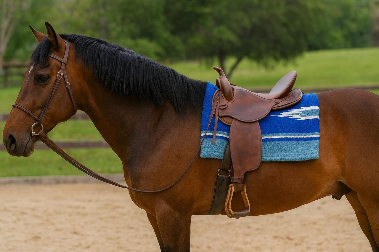Navajo saddle cloth, western saddle pad, Navajo print saddle blanket, horse saddle cloth, western riding gear, cotton blend saddle pad