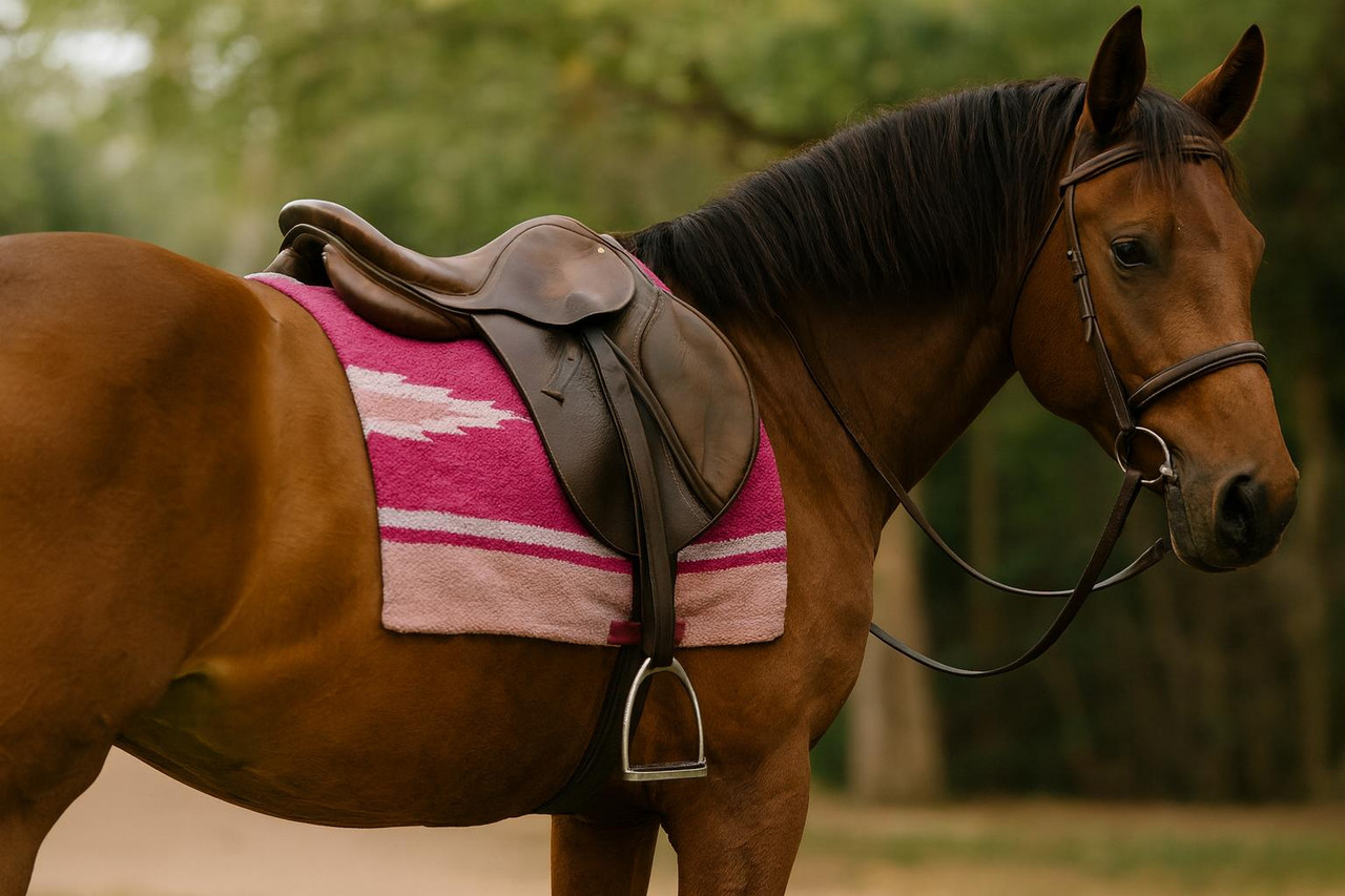 Navajo saddle cloth, western saddle pad, Navajo print saddle blanket, horse saddle cloth, western riding gear, cotton blend saddle pad