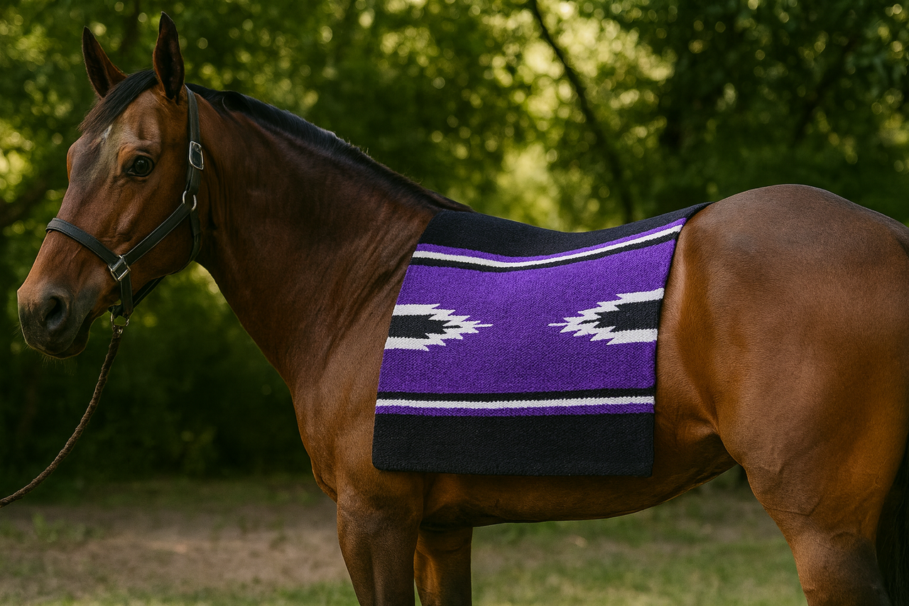 Navajo saddle cloth, western saddle pad, Navajo print saddle blanket, horse saddle cloth, western riding gear, cotton blend saddle pad
