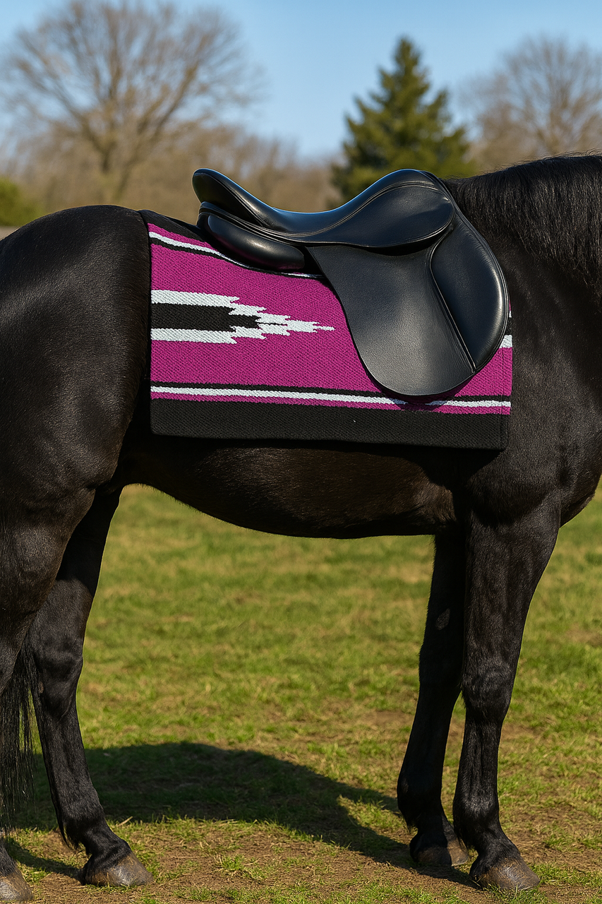 Navajo saddle cloth, western saddle pad, Navajo print saddle blanket, horse saddle cloth, western riding gear, cotton blend saddle pad