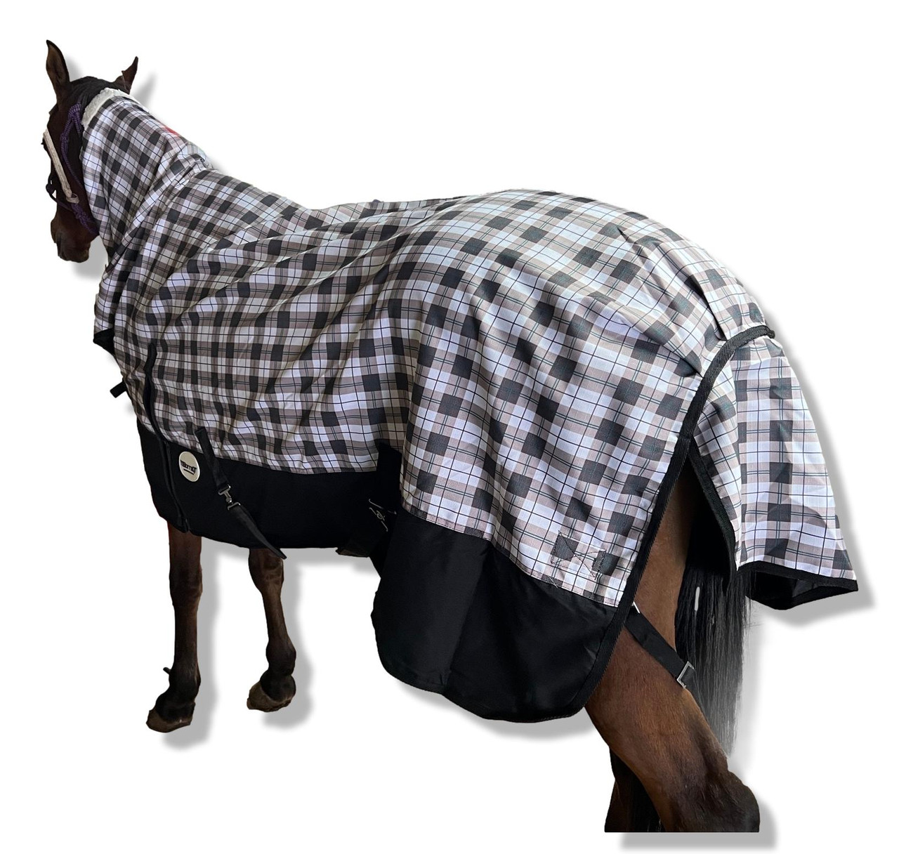 Keep your horse dry and comfortable with our 1200 Denier waterproof ripstop rainsheet. Breathable, no-fill, with satin lining, surcingles & tail flap. Keep your horse dry and comfortable with our 1200 Denier waterproof ripstop rainsheet. Breathable, no-fill, with satin lining, surcingles & tail flap.