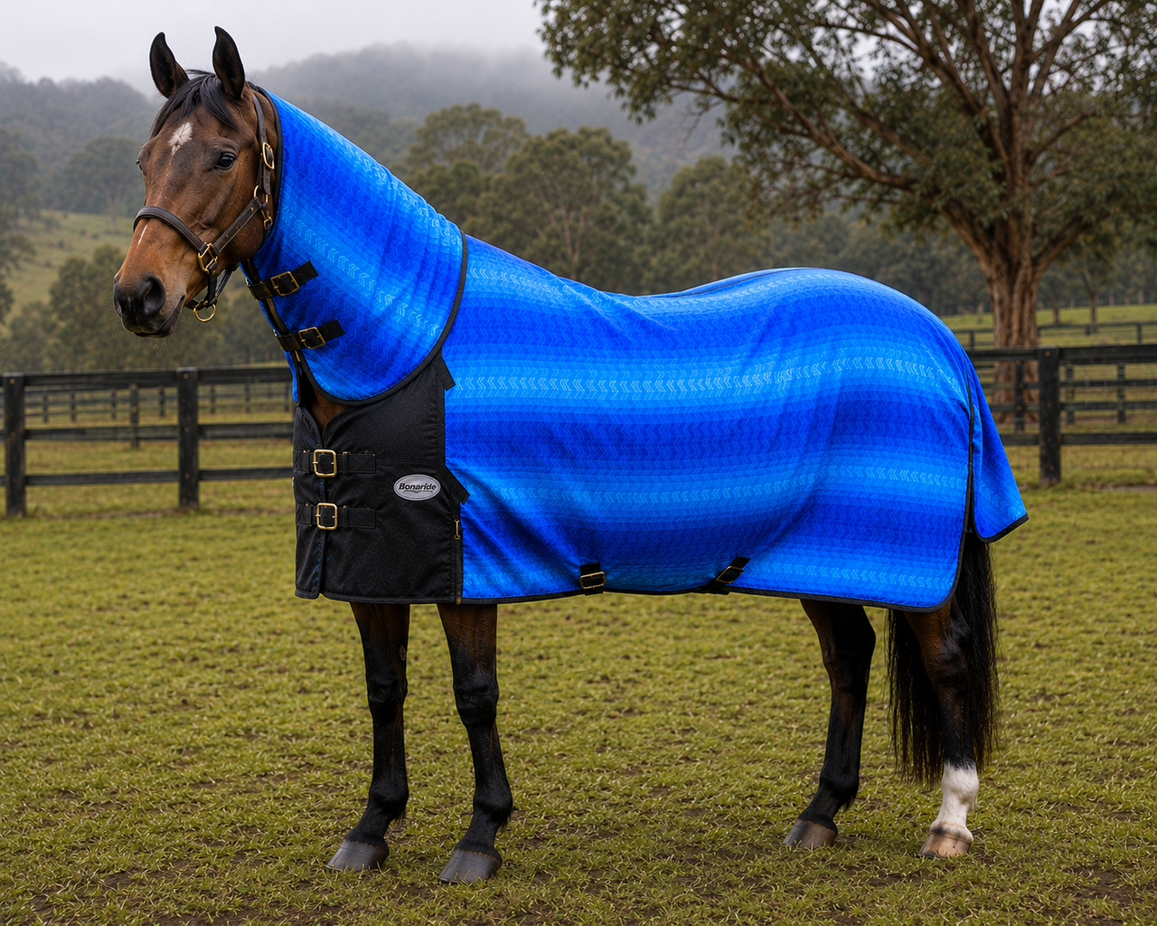 1200D Ripstop Waterproof Horse Rug Combo No Fill – Rain Sheet with Neck Cove,