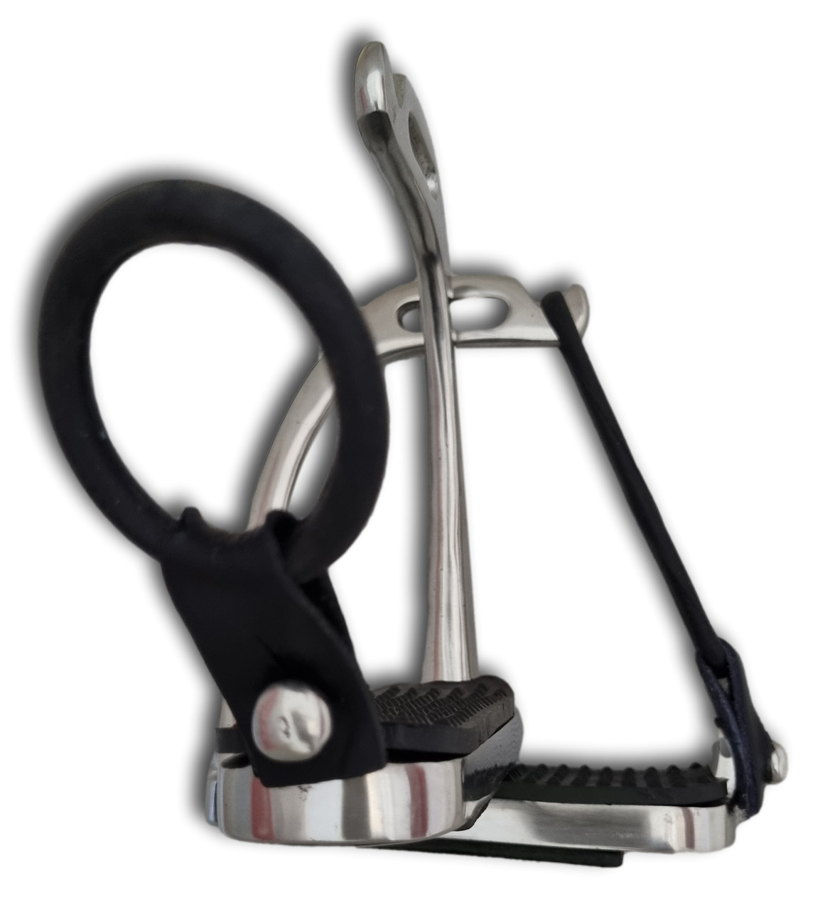 Shop high-quality Peacock Safety Stirrups made from durable stainless steel with non-slip rubber treads. Non-rusty, secure, and designed with safety breakaway sides for rider protection. Available in sizes 4" to 5"