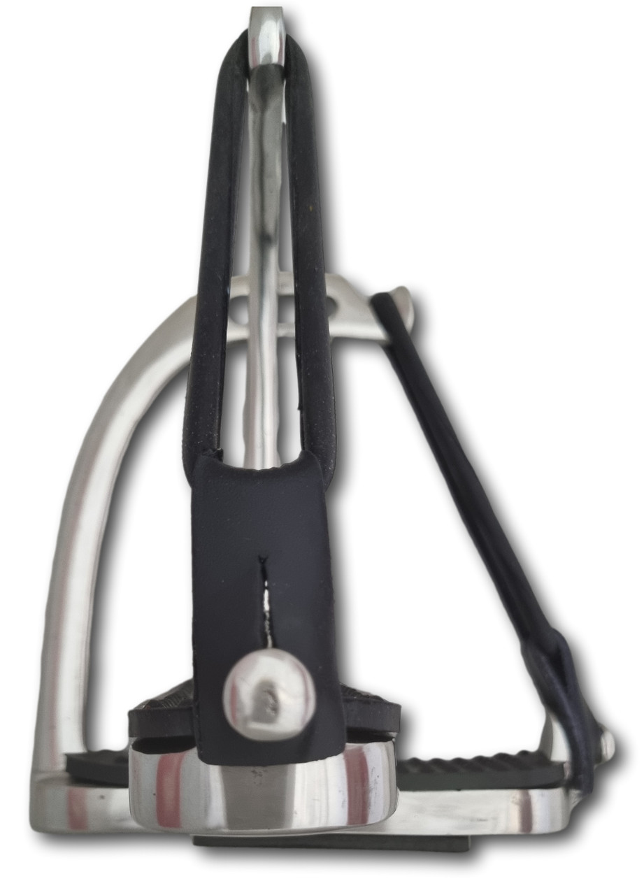 Shop high-quality Peacock Safety Stirrups made from durable stainless steel with non-slip rubber treads. Non-rusty, secure, and designed with safety breakaway sides for rider protection. Available in sizes 4" to 5"