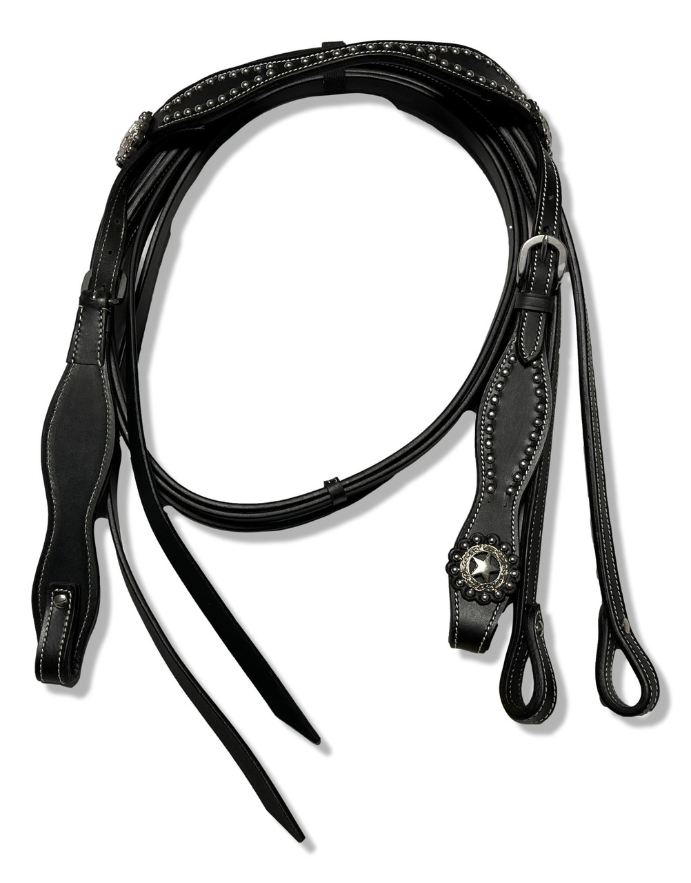 Concho Western BRIDLE - Headstall With reins