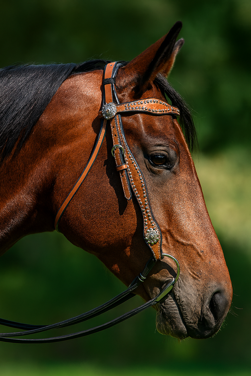 Concho Western BRIDLE - Headstall With reins