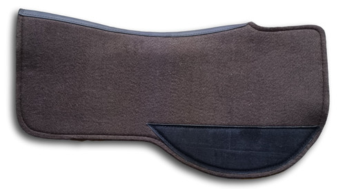 Thick Felt Western Saddle Pad with Leather Patch Round cut