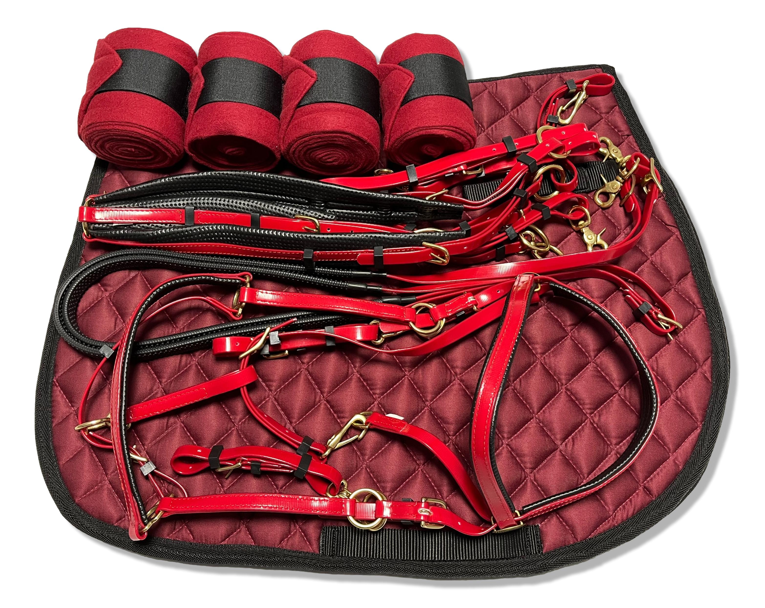 Juego de bridas de resistencia de PVC riendas para el pecho almohadillas para silla de montar vendajes duraderos elegantes - Imagen 31 de 31
