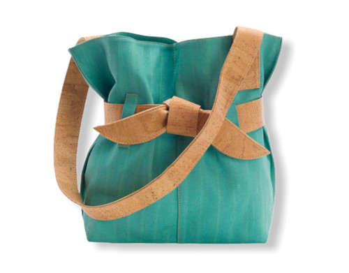 Water Green Shoulder Bag with Natural Cork Knot Water Green Shoulder Bag with Natural Cork Knot