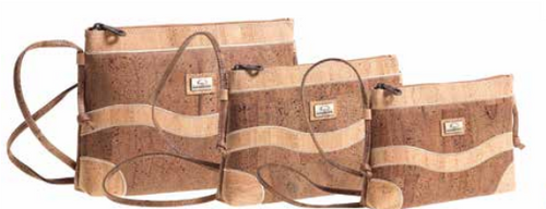 Ondas Camel and Natural Cork Crossbody 