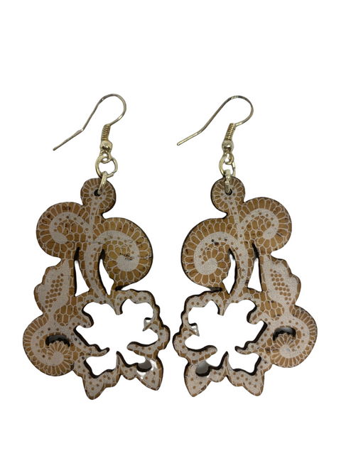Natural and White Cork Earrings  Natural and White Cork Earrings