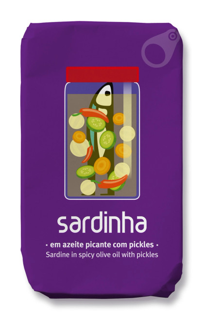 Sardinha-Sardines in Spicy Olive Oil with Pickles Sardinha-Sardines in Spicy Olive Oil with Pickles