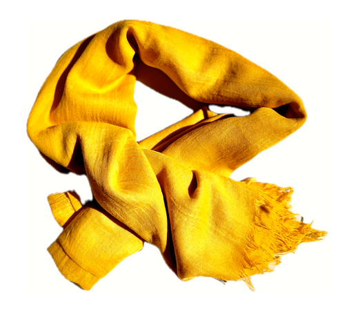 Lightweight Cashmere and Viscose Scarf in Yellow