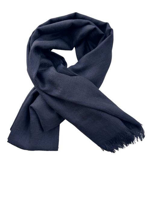 Black Lightweight Cashmere and Viscose Scarf  Black Lightweight Cashmere and Viscose Scarf