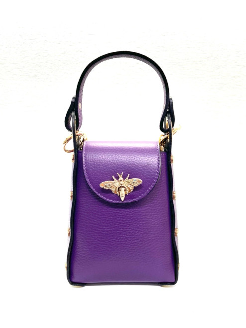 Purple "Bee" Cell Bag with Gold Chain - Barcelona 