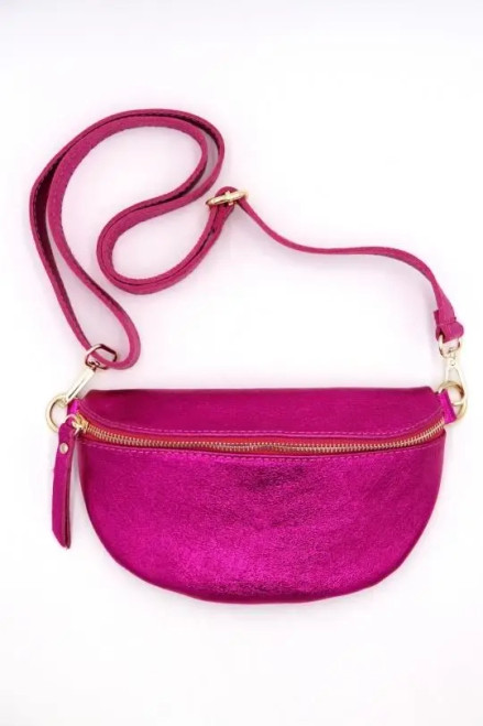 Metallic Pink Belt Bag - Barcelona  Metallic Pink Belt Bag - Barcelona