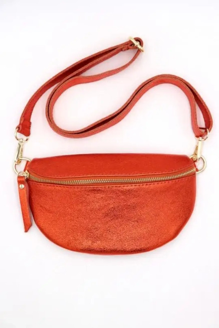 Metallic Orange Belt Bag Crossbody - Barcelona  Metallic Orange Belt Bag Crossbody - Barcelona