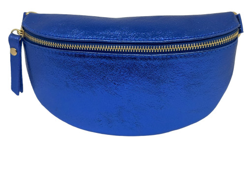 Metallic Blue Belt Bag - Barcelona  Metallic Blue Belt Bag - Barcelona