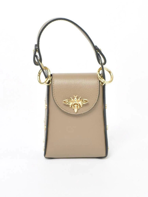 Beige "Bee" Cell Bag with Gold Chain - Barcelona 